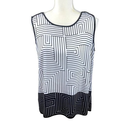 Tommy HIlfiger geometric print sleeveless blouse, size Medium - Picture 1 of 8